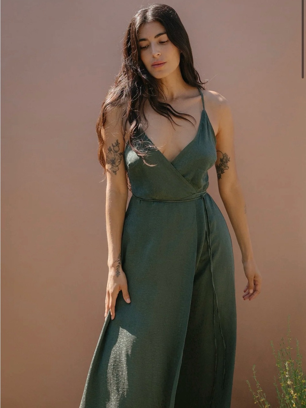 Awaveawake Jacquard Wrap String Dress // Jade Green // S